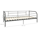 ZNTS 284674 DayBed Frame without Mattress Grey Metal 90x200 cm