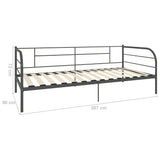 ZNTS 284674 DayBed Frame without Mattress Grey Metal 90x200 cm