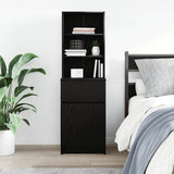 Bedside Cabinet Black 39x35x125 cm Engineered Wood 861311