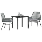 Garden Dining Set with Cushion 3 pcs Grey Poly Rattan 3380883