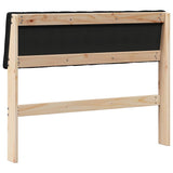 Upholstered Headboard Black 100 cm Solid Pine Wood 879246
