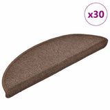 Stair Mats 30 pcs 56x17x3 cm Coffee Brown Half Round 3365737