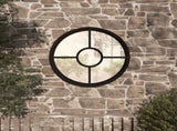 Round Garden Mirror Black Iron Medium Decorative Inlays Mirror 318358