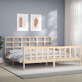 ZNTS Bed Frame without Mattress Solid Wood Pine 3192116