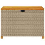 Garden Storage Box Beige 110x55x63 cm Poly Rattan Acacia Wood 366287