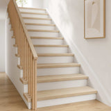 Stair Tread 8 pcs 90 x 25 x 2 cm White Solid Oak Wood 3449359