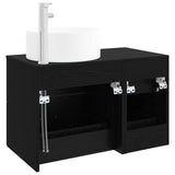 Bathroom Furniture Set 2 pcs Black Oak Engineered Wood 3404009