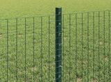 Welded Wire Fence with Posts 25 x 0.6 m PVC-Coated Steel Green 3336474