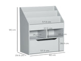 Kids Bookshelf, Toy Organiser, with Storage Drawer, Wheels - Grey T3398P347676