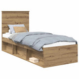 Bed Frame Artisian Oak 75 x 190 cm Solid Pine Wood 3411081