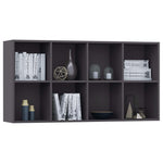 ZNTS Book Cabinet/Sideboard Grey 66x30x130 cm Engineered Wood 800155