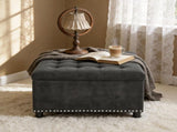 Square Storage Ottoman, Small Space Furniture, Home Decor.Dark Grey W5770P503280