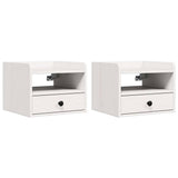 Bedside Table 2 pcs White 38 x 36 x 29.5 cm Solid pine wood 873514
