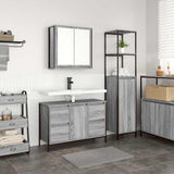 Bathroom Furniture Set with Drawer 2 pcs Grey sonoma and Black 3328377