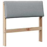 Upholstered Headboard Light Grey 80 cm Solid Pine Wood 879144