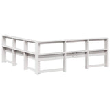 Bookcase Headboard L-Shaped White 200 cm Solid Wood Pine 859254