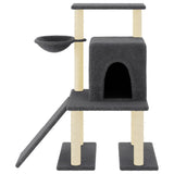 Cat Tree with Sisal Scratching Posts Dark Grey 96.5 cm 172078