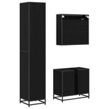 Bathroom Furniture Set 3 pcs Black Oak Engineered Wood 3402362
