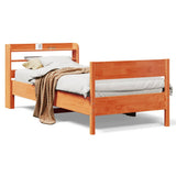 Bed Frame without Mattress Wax Brown 75x190 cm Small Single Solid Wood Pine 3306953