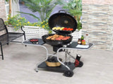 Portable Charcoal Kettle Grill Outdoor Barbecue Trolley BBQ Heat Smoker Grilling with 2 Wheels, T3398P320039