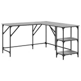 Desk Grey Sonoma 139x139x75 cm Engineered Wood 837590