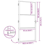 Glass Door Striped Black 102.5 x 3.5 x 201.5 cm Aluminium 42012456
