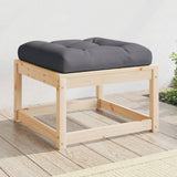 Garden Footstool with Cushions Solid Wood Pine 844699