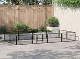 170573 Dog Playpen 12 Panels Steel 80x60 cm Black