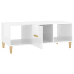 ZNTS Coffee Table High Gloss White 102x50x40 cm Engineered Wood 812696