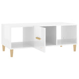 ZNTS Coffee Table High Gloss White 102x50x40 cm Engineered Wood 812696