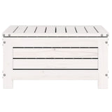 Garden Footstool with Cushion White Solid Wood Pine 844927