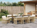 Garden Dining Set 9 pcs Beige Poly Rattan 3380788