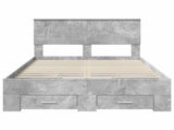 Bed Frame Concrete Grey 120 x 200 cm Engineered Wood 3408293