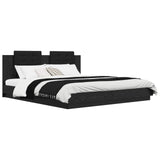 Bed Frame with Headboard Black Oak 180 x 200 cm Engineered Wood 3416336