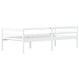 Bed Frame White Solid pinewood Single Durable Bed Frame 322052