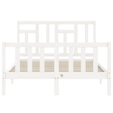 Bed Frame without Mattress White Small Double Solid Wood Pine 3193112