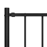 Fence Panel with Posts Powder-coated Steel 1.7x1.25 m Black 145211