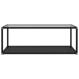 Coffee Table Transparent and Black 100x50x35 cm Tempered Glass 322901