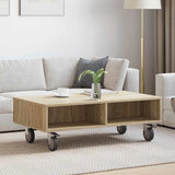 Side Table with Wheels Sonoma Oak 90 x 50 x 30 cm 891018