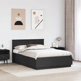 Bed Frame with Headboard Black 150 x 200 cm Engineered Wood 3408153