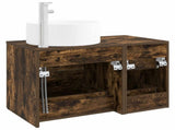 Bathroom Furniture Set 2 pcs Smoked Oak Engineered Wood 3404012