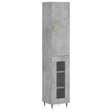 Highboard Concrete Grey 34.5x34x180 cm Engineered Wood 3199029