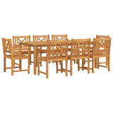 Garden Dining Set 9 pcs Brown Solid Acacia Wood 3375655