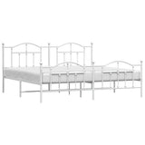 Metal Bed Frame without Mattress with Footboard White 193x203cm 353512