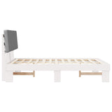 Bed Frame with Upholstered Headboard Light Grey 135 x 190 cm 877363