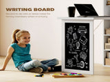 Wall Mounted Computer Desk, Folding Study Table with Black Board and Bookshelf, Multifunctional T3398P344676