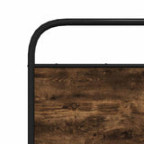 Metal Bed Frame without Mattress Smoked Oak 150x200 cm King Size 3318637