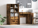 Desk with Drawer with Shelf with Storage 2 pcs Smoked Oak 3337301