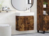 Bathroom Vanity Unit with Tap Smoked Oak 45.5 x 22.5 x 84 cm 889516