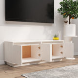 TV Cabinet White 110x34x40 cm Solid Wood Pine 813850